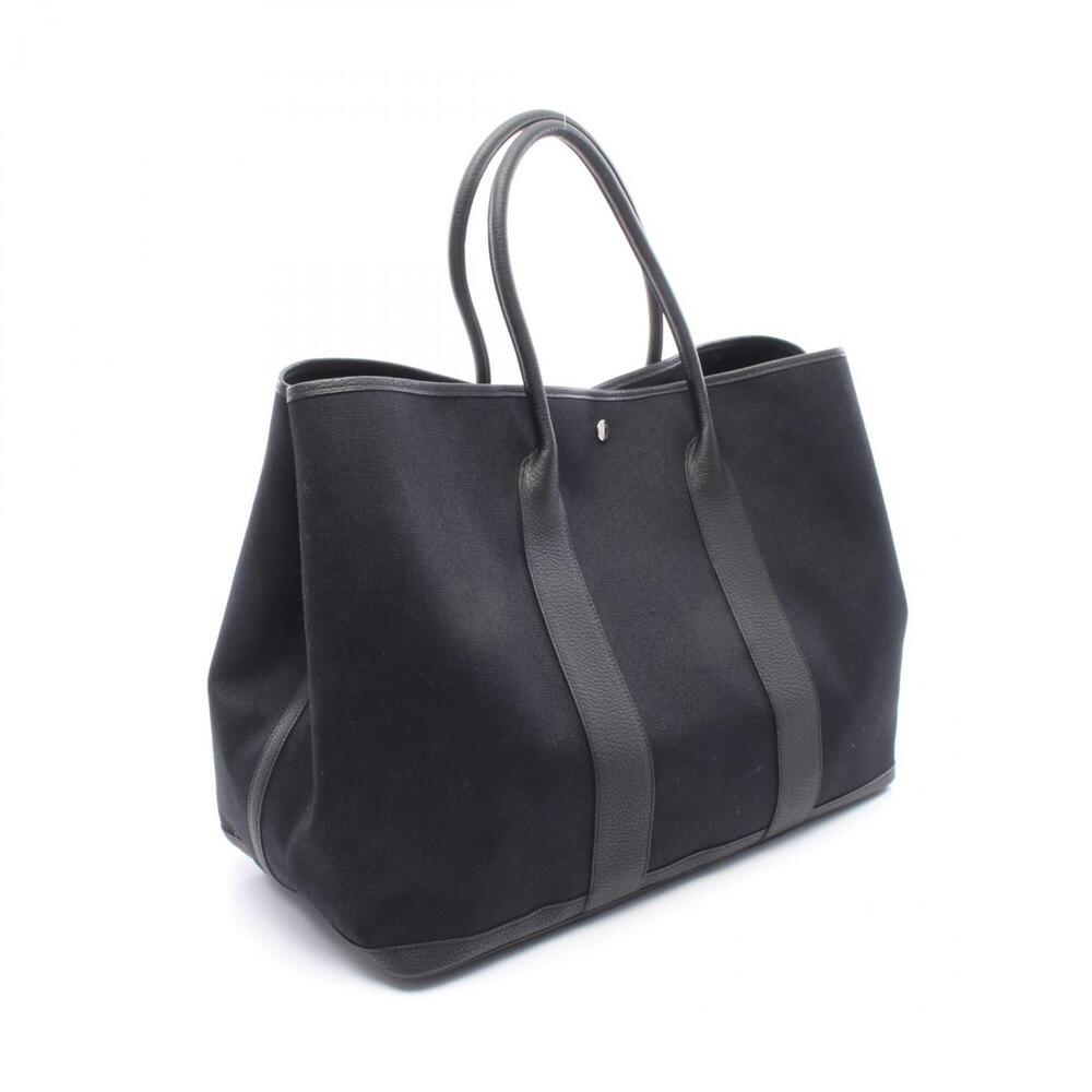 Hermes Garden Party GM Voyage Tote Bag Handbag Canvas Leather Toile Military ... - Picture 2 of 8